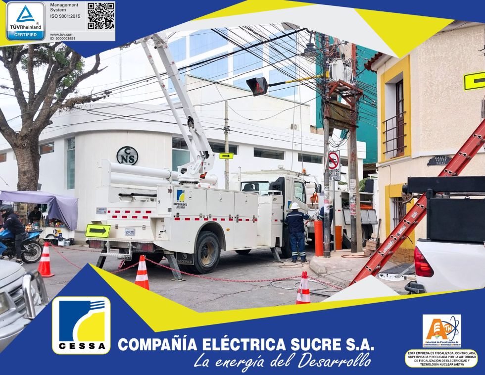TRABAJOS DE MANTENIMIENTO PREVENTIVO, personal de línea viva de CESSA en zona debidamente demarcada